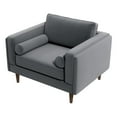 thumbnail image 1 of FurniFact Gray Velvet Accent Chair with Solid Wood Frame, Ideal Living Room Seating, 1 of 4