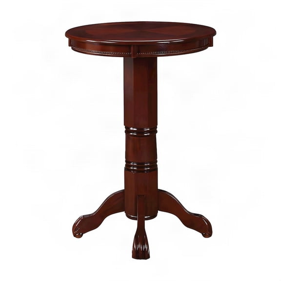 FurniFact Hardwood Pub Table with Round Top and Bar Height, English Tudor