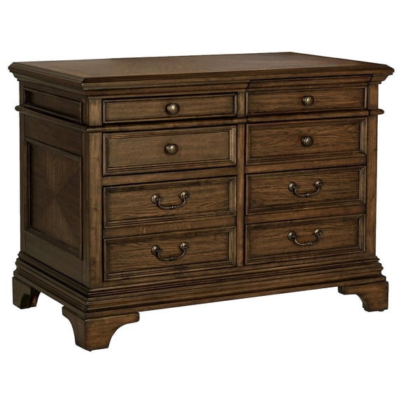 FurniFact Home Office File Cabinet, Burnished Oak, 5 Drawers, Letter/Legal Size