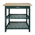 thumbnail image 1 of FurniFact Hunter Green Kitchen Island Table with Storage, Drawer, 2 Open Counter Shelves, 1 of 9