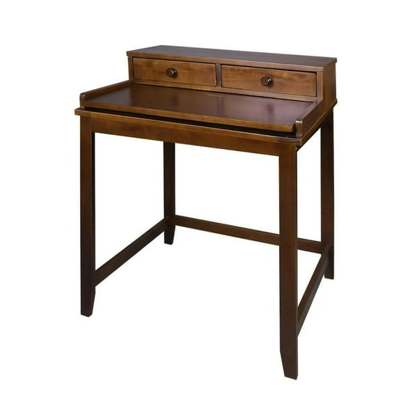 FurniFact Mid Century Modern Wooden Computer Desk with Drawers and Hidden Compartment