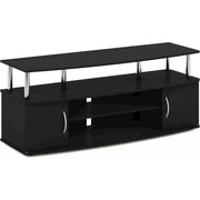 FurniFact Modern Black 55 Inch TV Console with Shelves and Cabinets for Storage