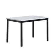 FurniFact Modern Faux Marble Dining Table   Off-White Kitchen & Dining Room Tables