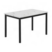 FurniFact Modern Faux Marble Dining Table – Off-White Kitchen & Dining Room Tables