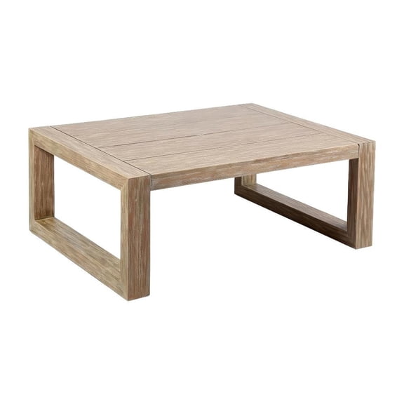FurniFact Outdoor Coffee Table An-Teak Eucalyptus Wood Solid Surface
