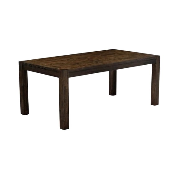 FurniFact Rectangular Dining Table, Distressed Jacobean, Solid Wood, 72-Inch