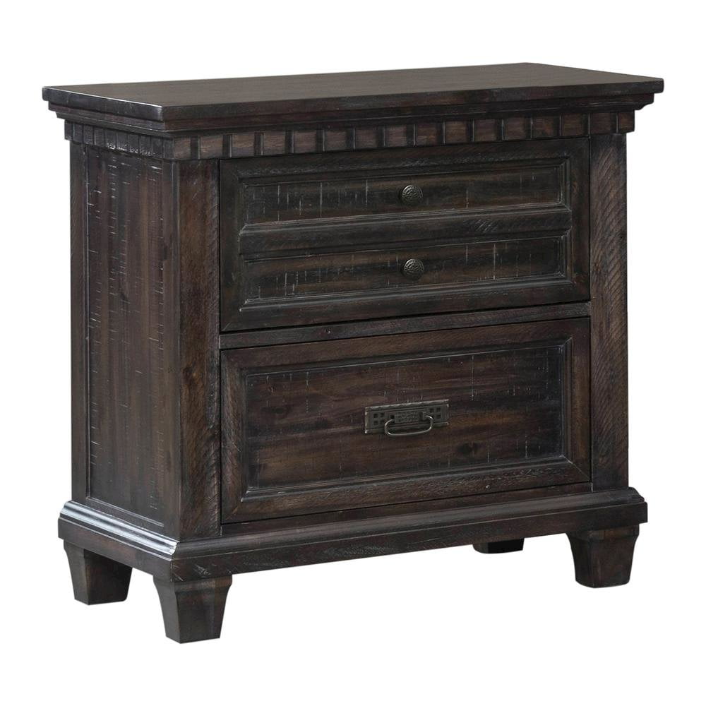 Steele Traditional 3-Drawer Nightstand in Smokey Gray Oak with LED Light