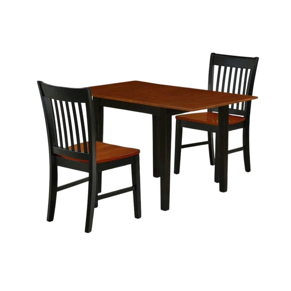 FurniFact Solid Wood 5 Piece Dining Table Set in Black & Cherry for 4 People