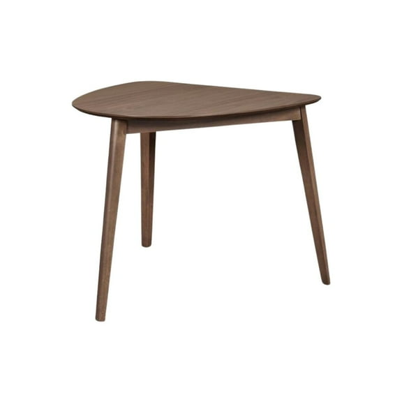 Solid Wood Corner Dining Table Small Mid Century Modern Table in Walnut
