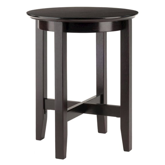 FurniFact Square End Table, Espresso Finish, Solid Wood, Shaker Style, X-Crossbar