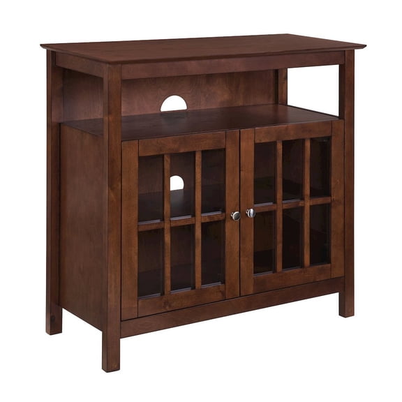 FurniFact Tall TV Stand Console, Brown, Storage Cabinets, 40 Inch