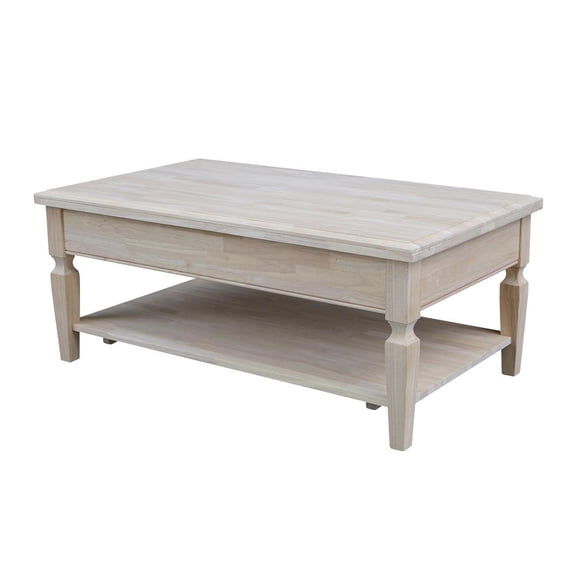 FurniFact Unfinished Hardwood Coffee Table with Durable Build and Easy Care Instructions