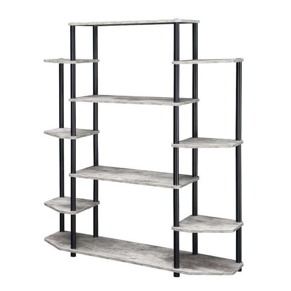 FurniFact Wall Unit Bookshelf with 10 Tiers, Multi-Color, No Tools Required