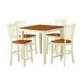 thumbnail image 1 of FurniFact White Solid Wood 5 Piece Counter Height Dining Room Table Set for 4, 1 of 8