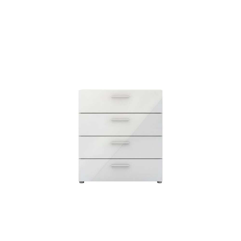 White Wooden Dresser - 4 Drawer Bedroom Furniture for Storage and Organization
