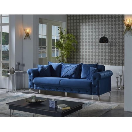 Furnia 101-RIV-BYB32-3 35 x 93 x 33 in. Riva 3 Seat Sofa, Blue