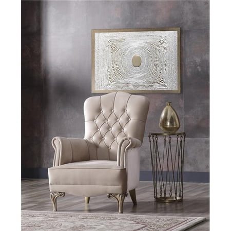 Furnia MD-10ELF-RUS-97499-B 40 x 33 x 35 in. Rustik Living Room Armchair, Beige