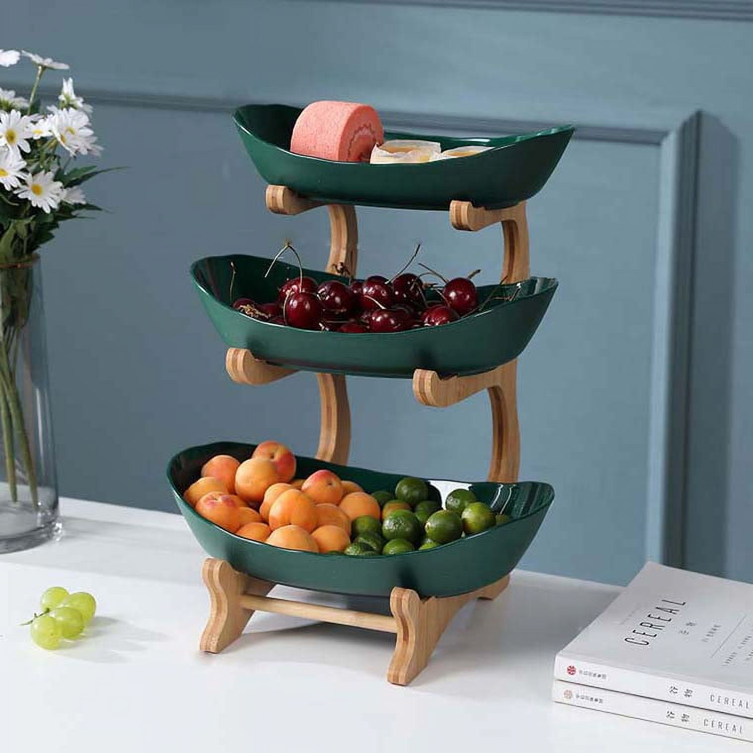 Furnian Fruit Bowl, 3 Tier Decorative Modern Fruit Basket for Living