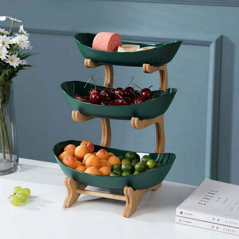 Furnian Fruit Bowl, 3 Tier Decorative Modern Fruit Basket for Kitchen Counter Mother Day Gifts - White, Size: 13.7