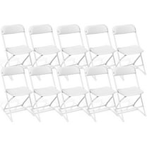 Furnibear 10 Pack Plastic Folding Chairs Indoor/Outdoor Foldable Chair Set, 350 lbs Capacity, White