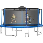 Furnibear 1000 LBS 12 FT Trampoline for Kids and Adults, Heavy-Duty Recreational Outdoor Trampoline with Basketball Hoop and Safety Enclosure Net