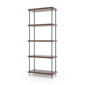 Furnibear 2/3/4/5-Tier Multipurpose Display Rack with Metal Frame-5-Tier Walnut, 23.5" x 11.5" x 18"