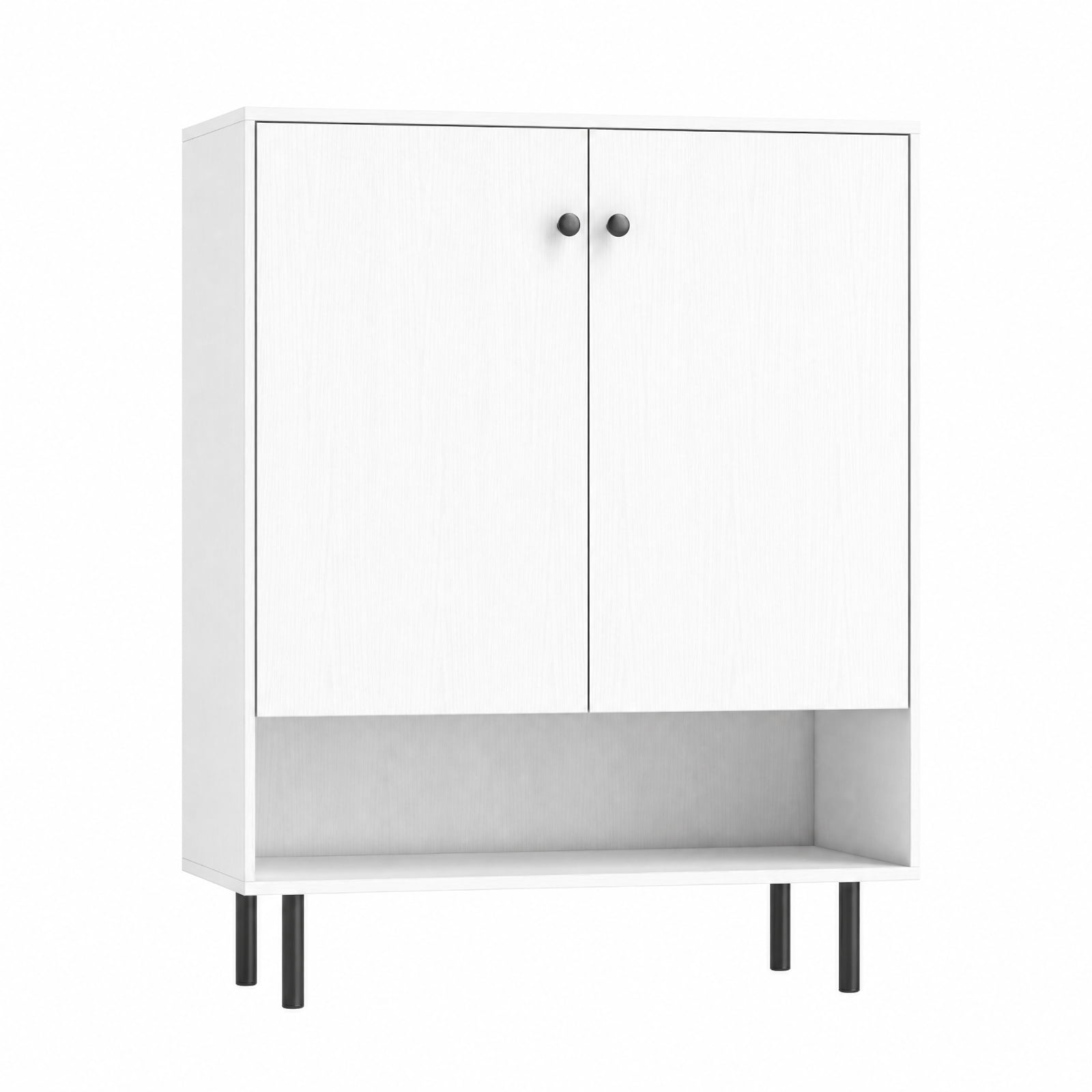 Furnibear 2-Door Sideboard Buffet Cabinet Kitchen with Adjustable Shelf for Kitchen Dining Living Room Buffet Storage Server, White