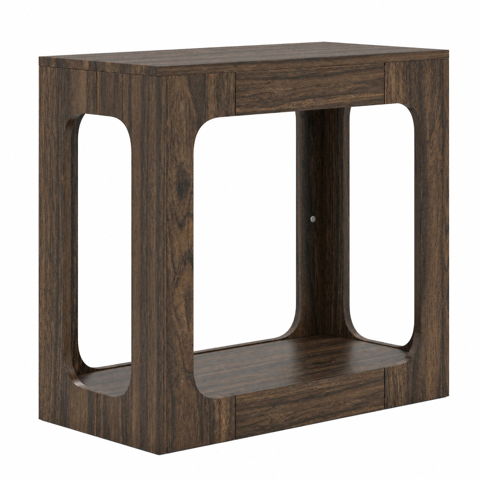 Furnibear 2 Tier End Table with Storage Shelf and Rustic Wood Grain Top for Living Room Bedroom and Sofa Side Accent Space, Oak