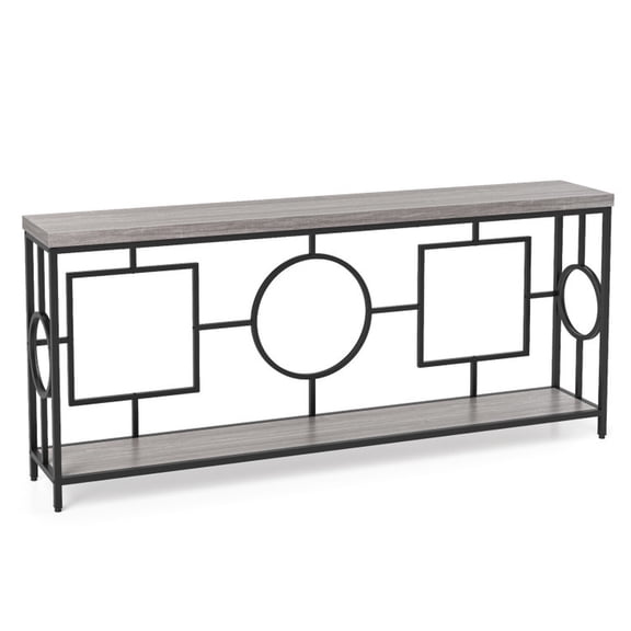 Furnibear 2-Tier Faux Marble Top Console Table with Storage Shelf for Hallway for Living Room Entryway Hallway, Coffee