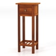 thumbnail image 1 of Furnibear 2 Tier Slim Nightstand Bedside Table with Drawer Shelf, Natural, 1 of 11