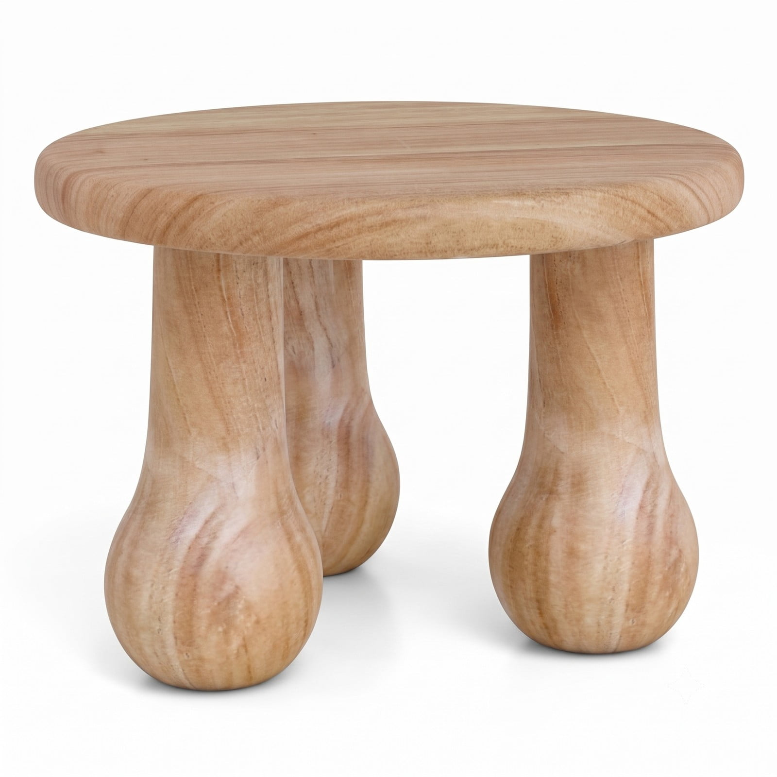 Furnibear 24 Inch Small Solid Mahogany Wood Coffee Table with Thickened Tabletop and Column Legs for Living Room, Square Center Accent Table, 110 lb Capacity, Natural