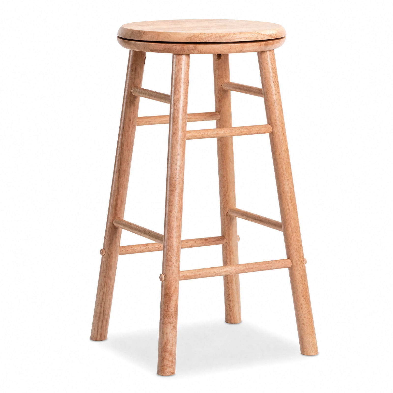 Furnibear 24" Swivel Bar Stools Set of 2 with Footrests & Crossbars for Kitchen Island Counter Bar Pub Dining Home, Natural