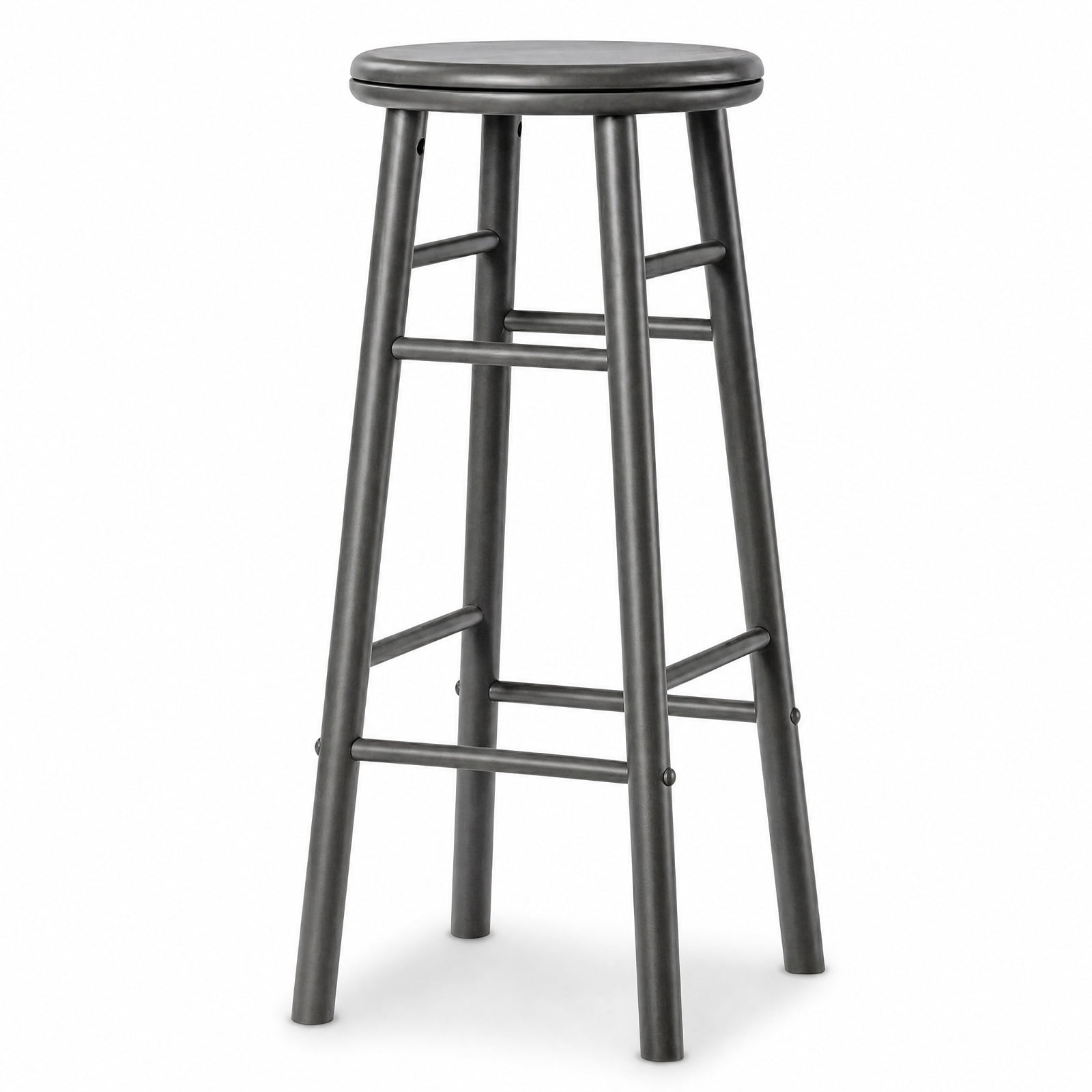 Furnibear 29" Swivel Bar Stools Set of 2 with Footrests & Crossbars for Kitchen Island Counter Bar Pub Dining Home, Gray