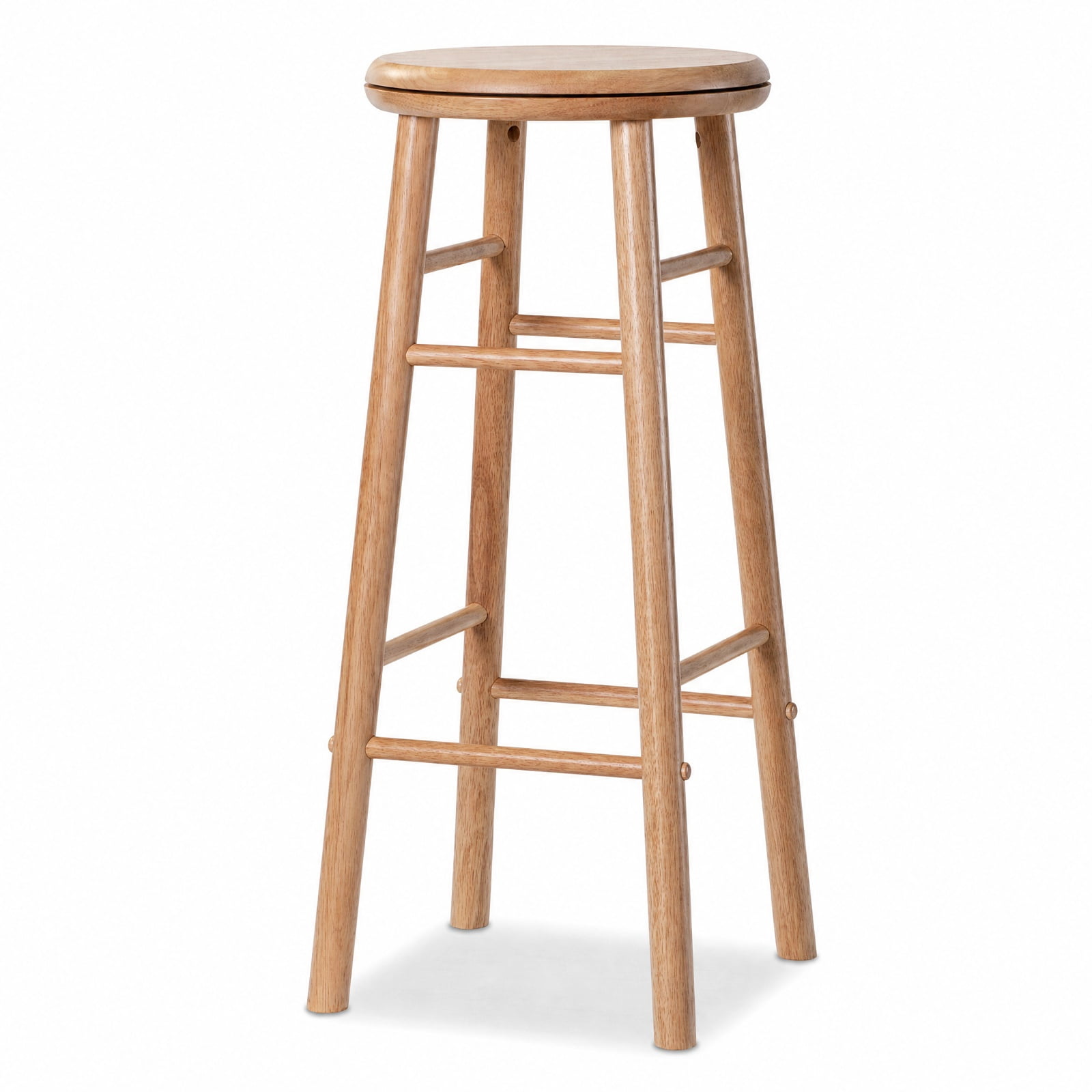 Furnibear 29" Swivel Bar Stools Set of 2 with Footrests & Crossbars for Kitchen Island Counter Bar Pub Dining Home, Natural