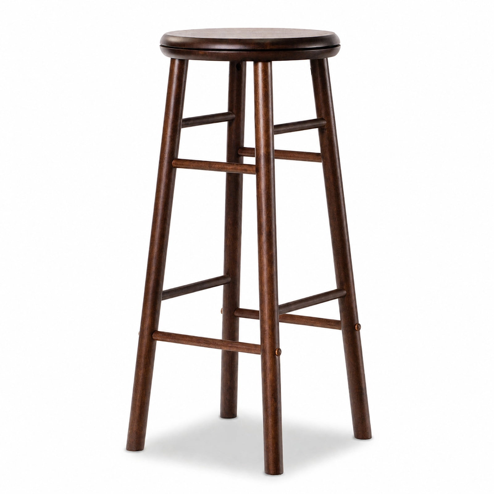 Furnibear 29" Swivel Bar Stools Set of 2 with Footrests & Crossbars for Kitchen Island Counter Bar Pub Dining Home, Walnut