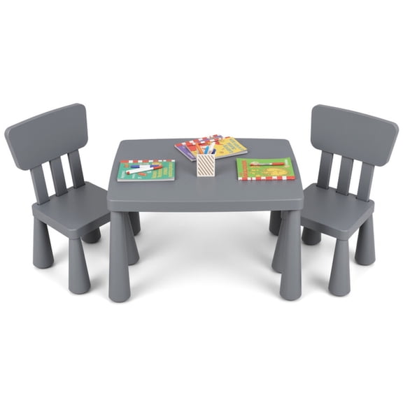 Furnibear 3 Pieces Activity Multifunctional Kids Table and Chair Set, Gray