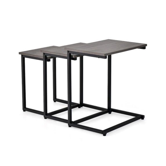 Furnibear 3 Pieces Multifunctional Coffee End Table Set, Oak