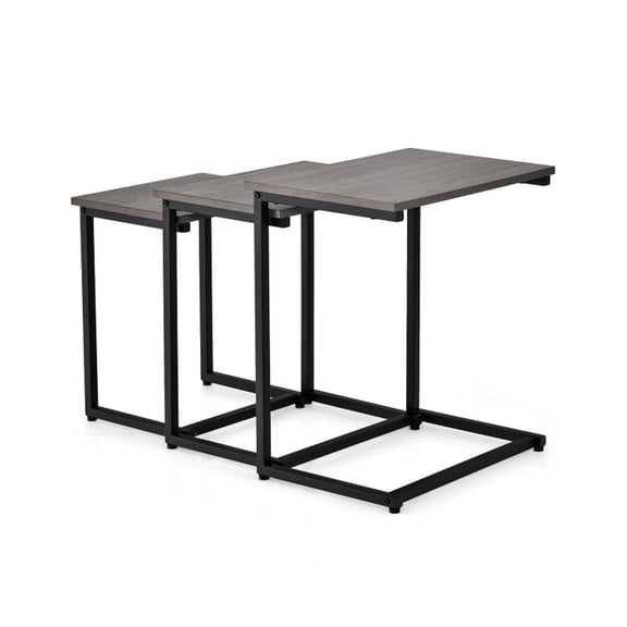 Furnibear 3 Pieces Multifunctional Coffee End Table Set, Oak