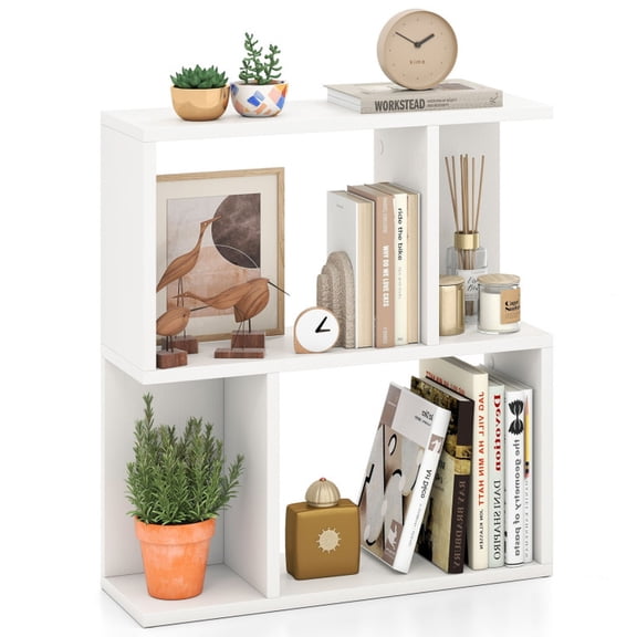 Furnibear 3-Tier Bookshelf with Display Shelf for Small Space White, 20" x 7" x 22" - Open Storage Display Rack for Home Office