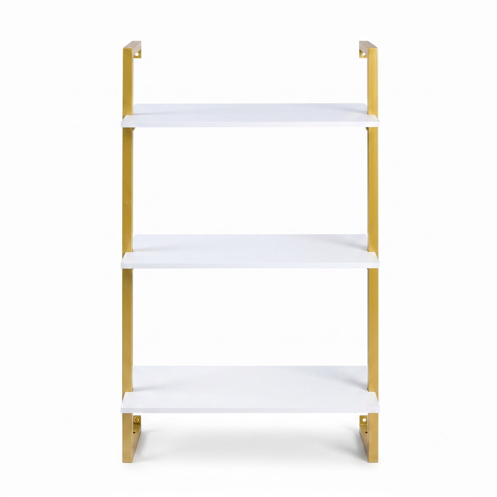 Furnibear 3-Tier Floating Wall Shelf, Modern White Wood Bookcase Wall-Mounted Storage Rack for Living Room Bedroom Kitchen Home Office Bathroom, Space-Saving, White