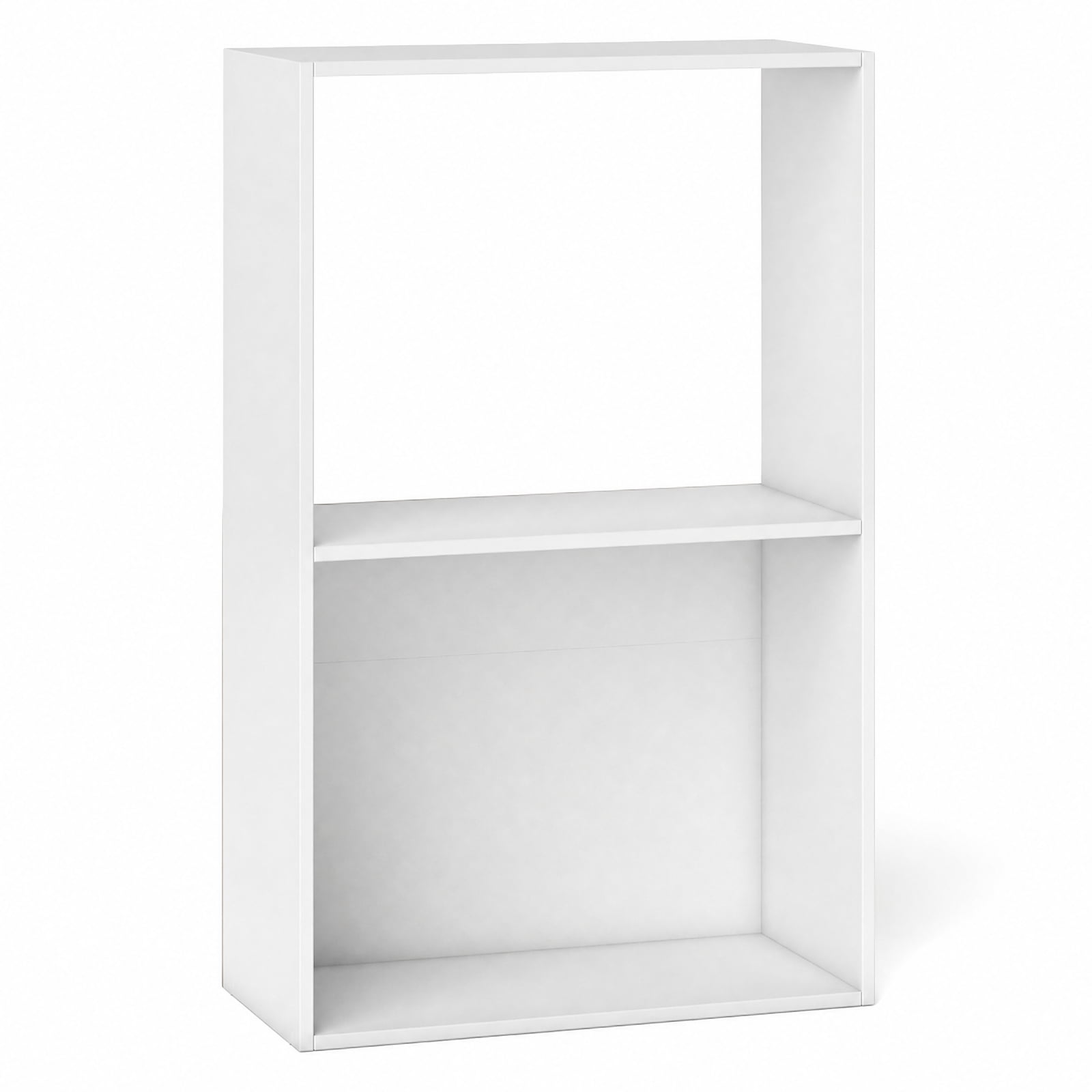Furnibear 3-Tier Freestanding Bookshelf with Open Storage Compartment Countertop and Anti-Toppling Device for Study and Home Office, White