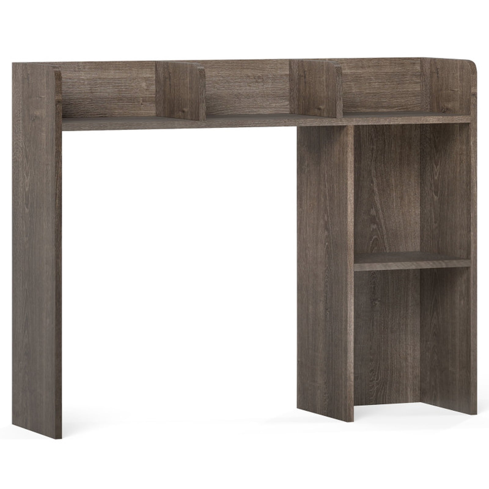 Furnibear 3-Tier Multipurpose Desk Bookshelf with 4 Shelves Oak, 37" x 10" x 29" - Open Storage Display Rack for Home Office
