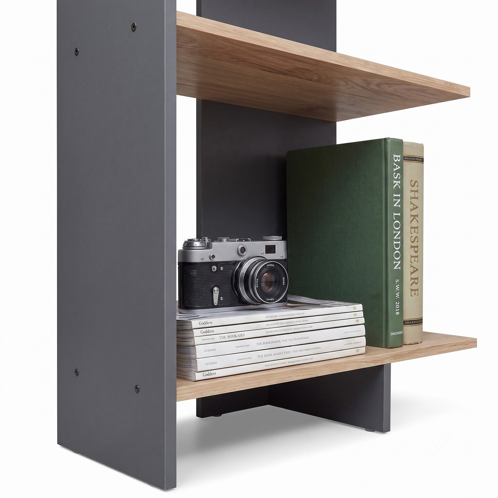 Furnibear 3 Tier Wooden Bookshelf with Anti-Tipping Kit, Open Storage Bookcase Display Shelf for Living Room Home Office Bedroom, Engineered Wood Freestanding, Oak