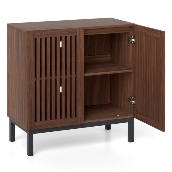 Furnibear 32" Kitchen Bakers Rack with Storage and Drawer with Adjustable Shelves for Kitchen Dining Room - Walnut