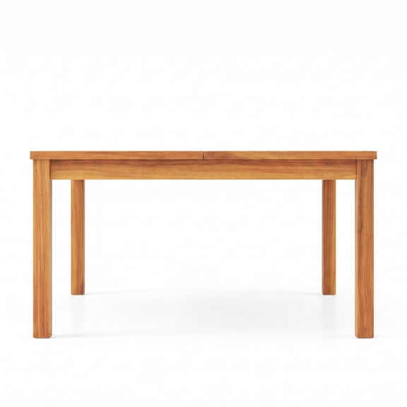 Furnibear 35.5 Inch Square Acacia Wood Patio Coffee Table with Slatted Draining Top for Backyard Poolside and Balcony, Natural