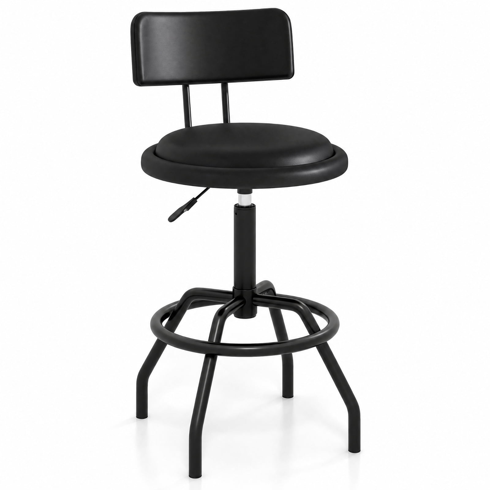 Furnibear 360 Swivel Counter Height Barstool with Padded Seat Backrest and Footrest