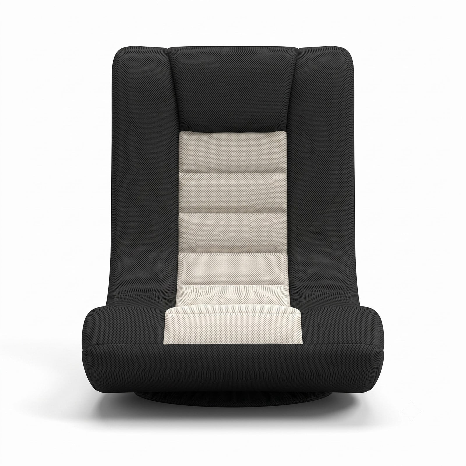 Furnibear 360 Swivel Gaming Chair with 4 Adjustable Backrest Positions, Foldable Mesh Ergonomic Video Game Floor Chair for Living Room Bedroom Study, Black and Gray