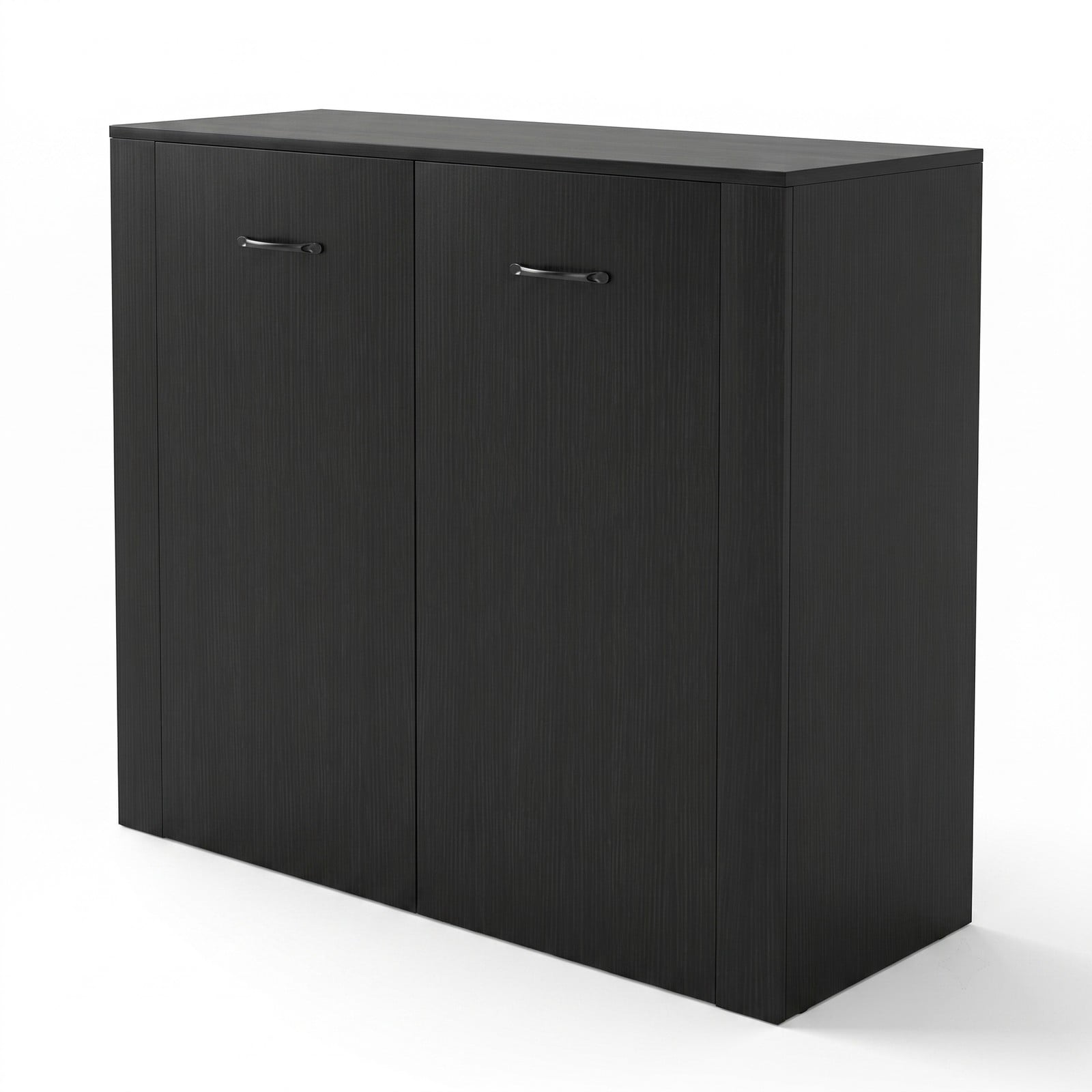 Furnibear 38 Inch Modern Buffet Sideboard Cabinet with Storage, Free Standing Kitchen Credenza Console Table with Cube Shelves for Living Room Dining Room, Black