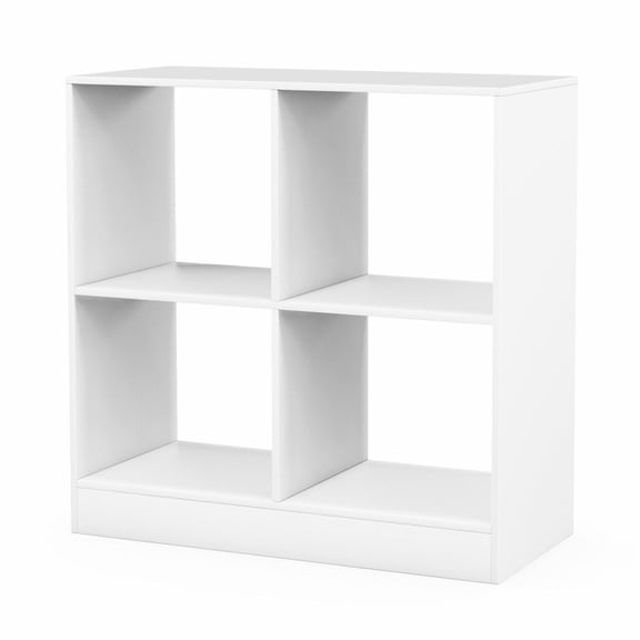 Furnibear 4-Cube Bookcase Stackable Toy Box Cabinet, White