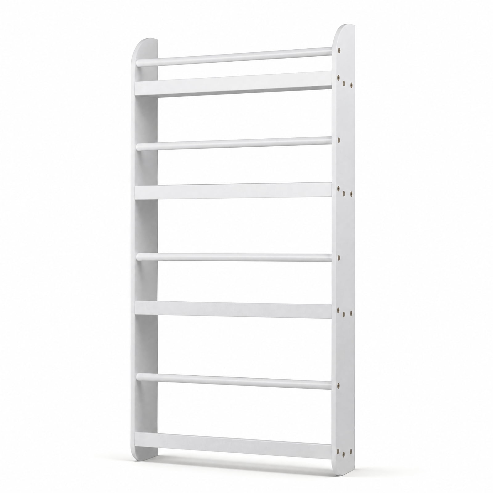 Furnibear 4-Tier Bookshelf Organizer for Toys and Books with Basswood Crossbar for Living Room Home Office Bedroom Display Storage Shelf, White
